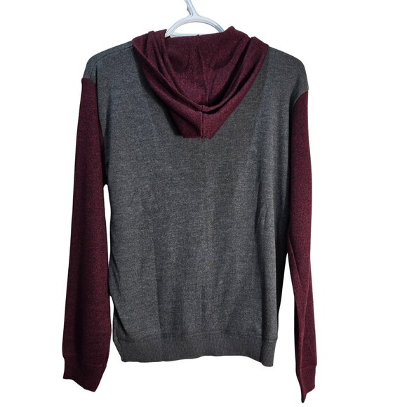 NWT | Teen Burgundy Hooded Pullover Sweater Kangaroo Pocket | Size 16 - Picture 2 of 5